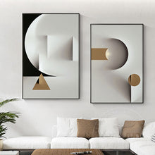 Chargement de l&#39;image dans la visionneuse de la galerie, Tableau minimaliste aux formes géométriques moderne
