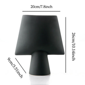 Dimensions du vase contemporain en céramique  noir