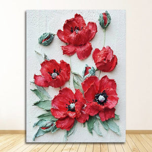Tableau coquelicot relief