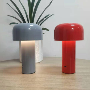 Lampe champignon USB rouge et grise