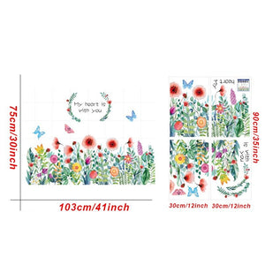 Stickers fleurs et papillons