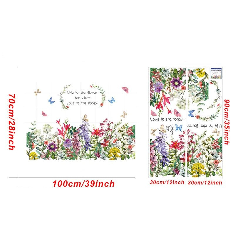 Stickers fleurs et papillons