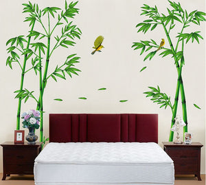 Des stickers bambou dans une chambre