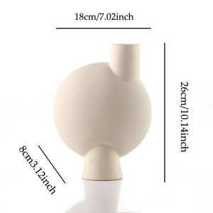 Dimensions du vase contemporain en céramique blanc