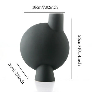 Dimensions du vase contemporain en céramique  noir