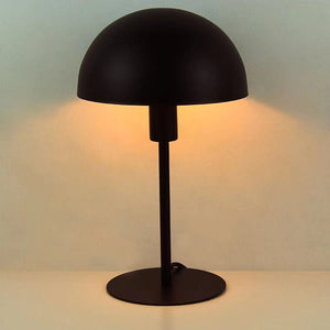 Lampe champignon minimaliste noire allumée