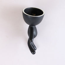 Chargement de l&#39;image dans la visionneuse de la galerie, Pot de fleur bonhomme mural noir
