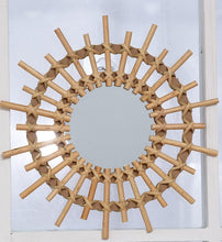 Chargement de l&#39;image dans la visionneuse de la galerie, Miroir soleil bambou rotin
