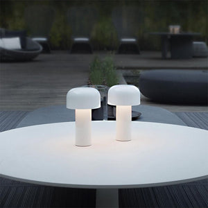 2 lampes champignon USB blanches