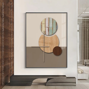 Tableau abstrait contemporain formes arrondies de style minimaliste
