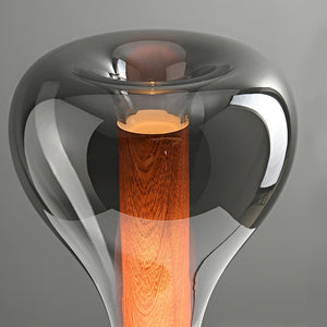 Détails de la lampe de table design en verre