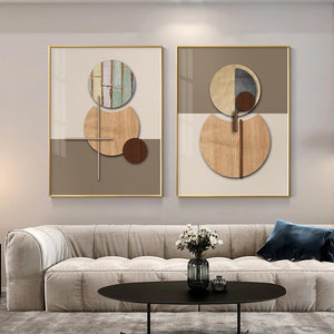Tableau minimaliste contemporain formes arrondies, art abstrait