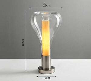 Dimensions de la lampe de table design en verre