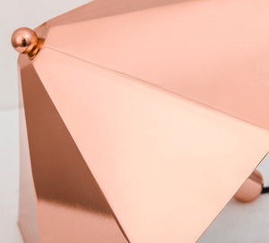 Détails de l'abat-jour rose gold de la lampe design parapluie