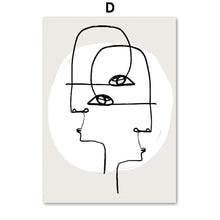 Chargement de l&#39;image dans la visionneuse de la galerie, Tableau minimaliste visage
