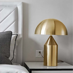 Lampe champignon dorée idéale dans la chambre