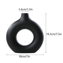 Chargement de l&#39;image dans la visionneuse de la galerie, Dimensions du Vase donut noir taille M
