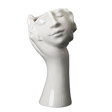 Chargement de l&#39;image dans la visionneuse de la galerie, Vase en forme de main avec tête blanc
