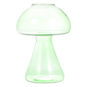 Vase en verre champignon design vert