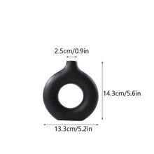 Chargement de l&#39;image dans la visionneuse de la galerie, Dimensions du Vase donut noir taille S
