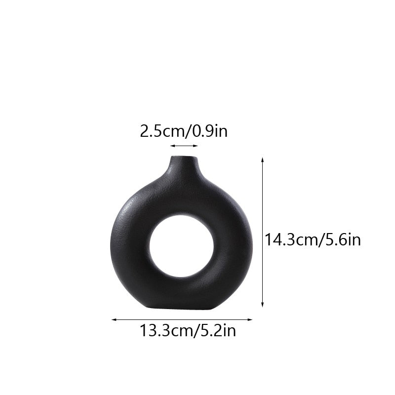 Dimensions du Vase donut noir taille S