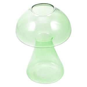 Vase en verre champignon vert