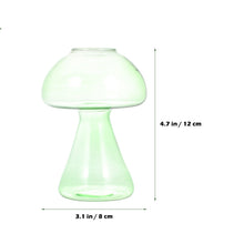 Chargement de l&#39;image dans la visionneuse de la galerie, Dimensions Vase en verre champignon vert
